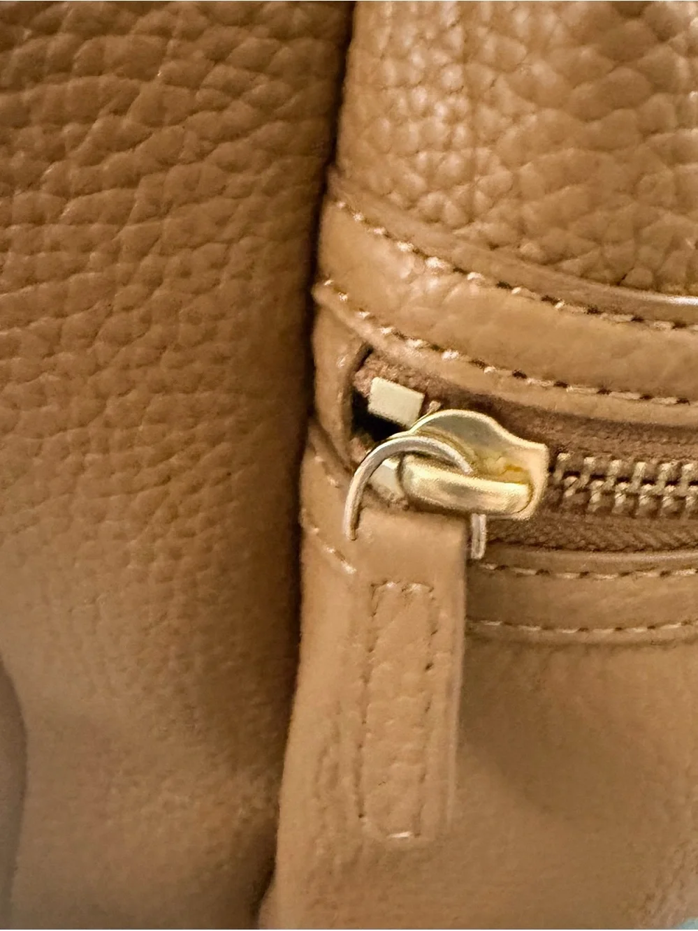 Oroton Tan Pebble Leather Dylan Medium Backpack